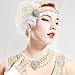 BABEYOND Womens Peacock Headband Womens Crystal Headband for Bride Feather Headband Flapper Headbands 1920s, White, One size