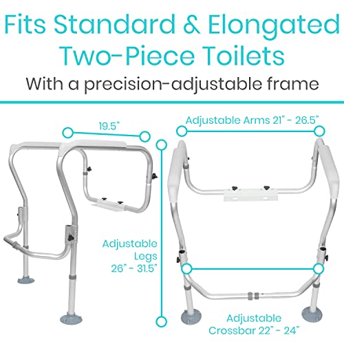 Vive Toilet Safety Rail Frame Grab Bars for Bathroom Fall
