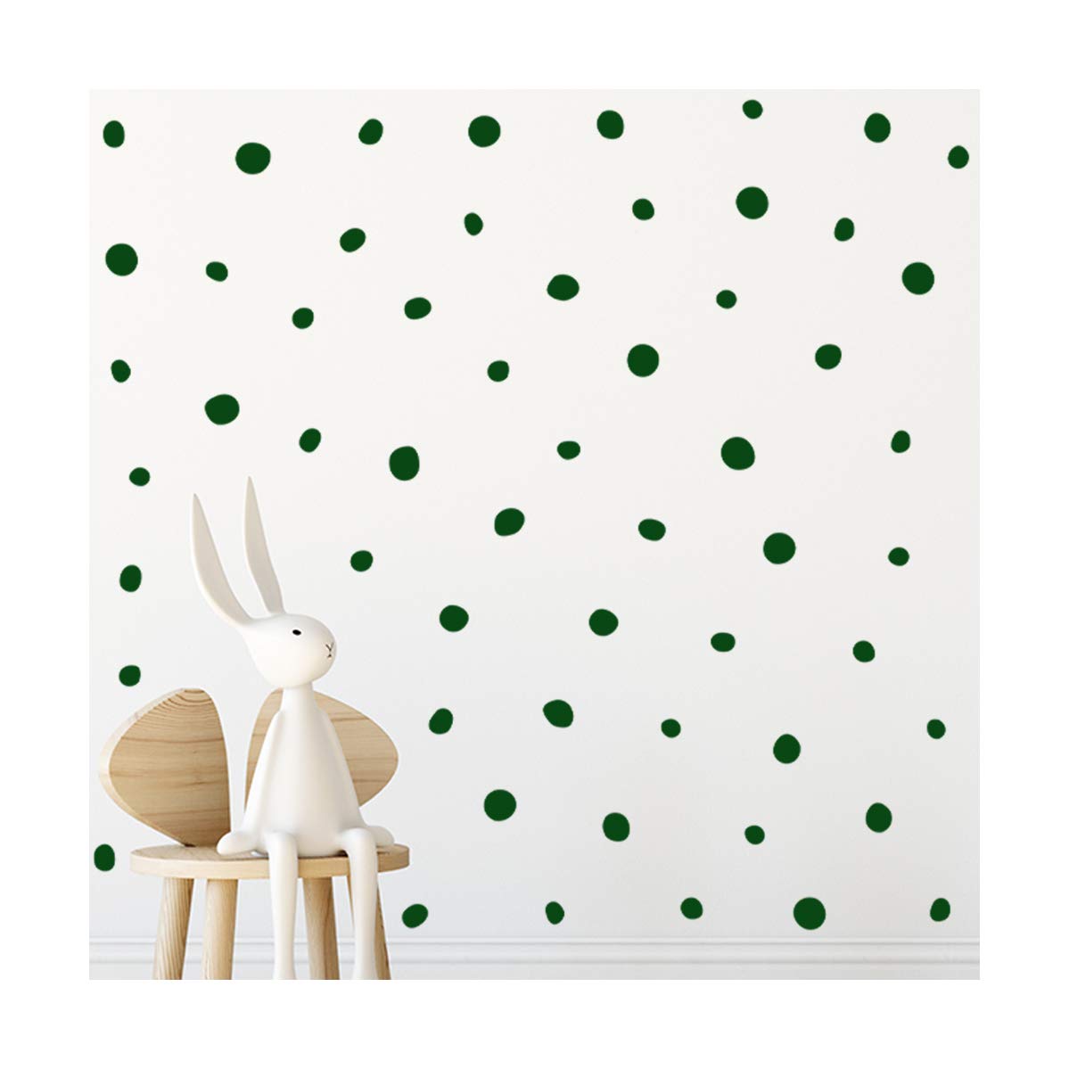 StickerDeen | Doodle Dots Pattern Mural Style Shape Decoration Removable Nursery Wall Art, Window, Furniture Vinyl Decal Stickers Gift | (Pack of 216) (Green)