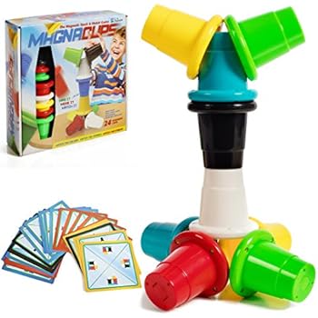IQ Toys Magnetic Speed Cups Classic Matching and Stacking Quick Cups Family Table Game for Kids and Adults