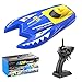Teeggi Remote Control Boats Toys for Pools and Lakes - H128 Mini RC Boats for Kids or Adults, Self Righting High Speed Boat Toys 1/47 2.4GHz Dual Motors 15km/h Super Speed Ship Speedboat Electric