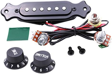 KITARA Pre-Wired 6 String Single Coil Soundhole Pickup Harness with Volume &amp; Tone Pots for Acoustic Guitar Cigar Box Guitar(Black)