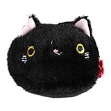 Mimgo Mini Palm Sandbags Soft Cat Plush Toys Cute Cartoon Cat Doll For Children (Black)