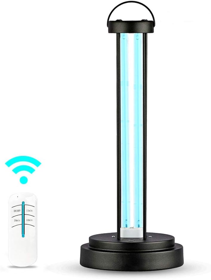 [US STOCK] UV Light Sanitizer, 58 Watt UV Disinfection Lamp with Remote Control 3 Timer, UV Germicidal Lamp Sterilizer with Ozone for Living Room, Bedroom, Household, Kitchen, Office, Hotel, Pet Area