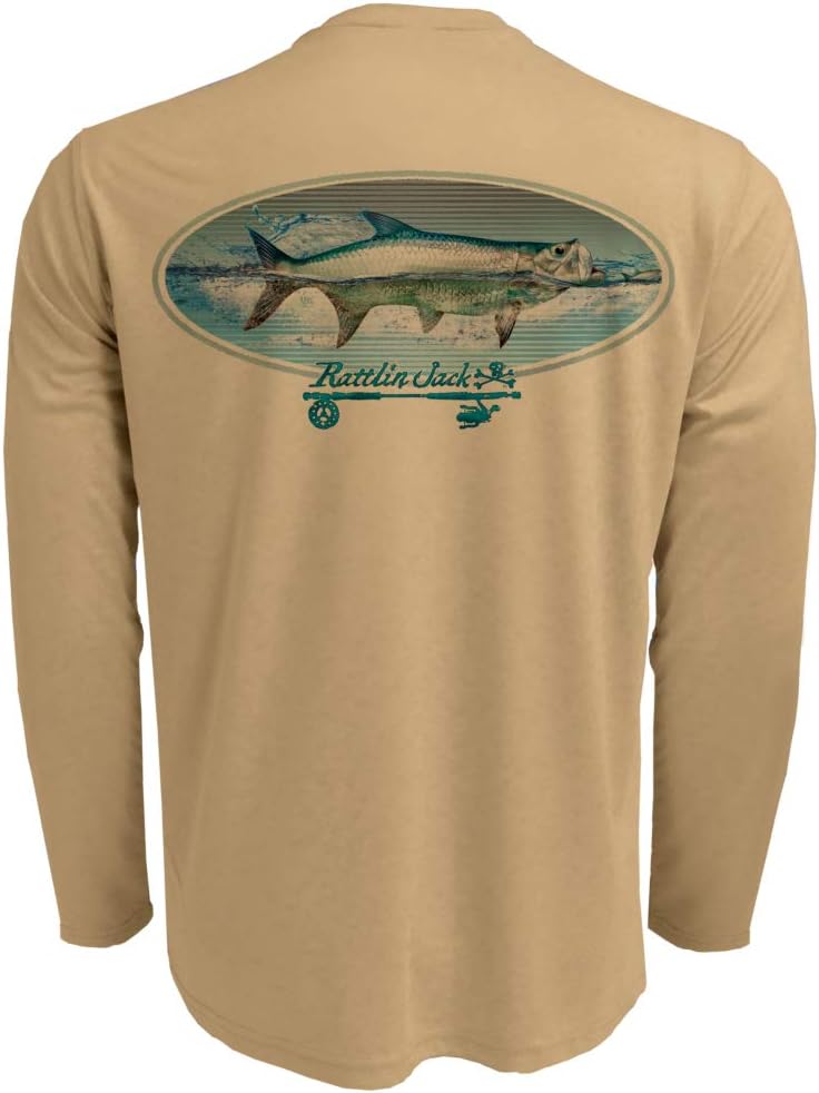 Rattlin Jack Men's UPF 50+ Fishing Tarpon Oval Performance Long Sleeve Shirt