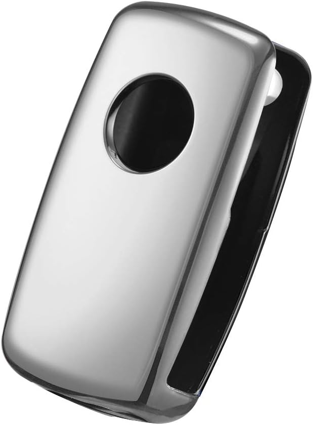 OATSBASF Car Key Cover Compatible with VW,Key Protective Case for VW Golf 4 5 6 Polo Skoda Seat TPU Silicone 3 Buttons Box (Silver) - Image 4