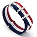 CIVO Watch Bands NATO Premium Ballistic Nylon Watch Strap Stainless Steel Buckle (Navy/Crimson/Ivory, 22mm)