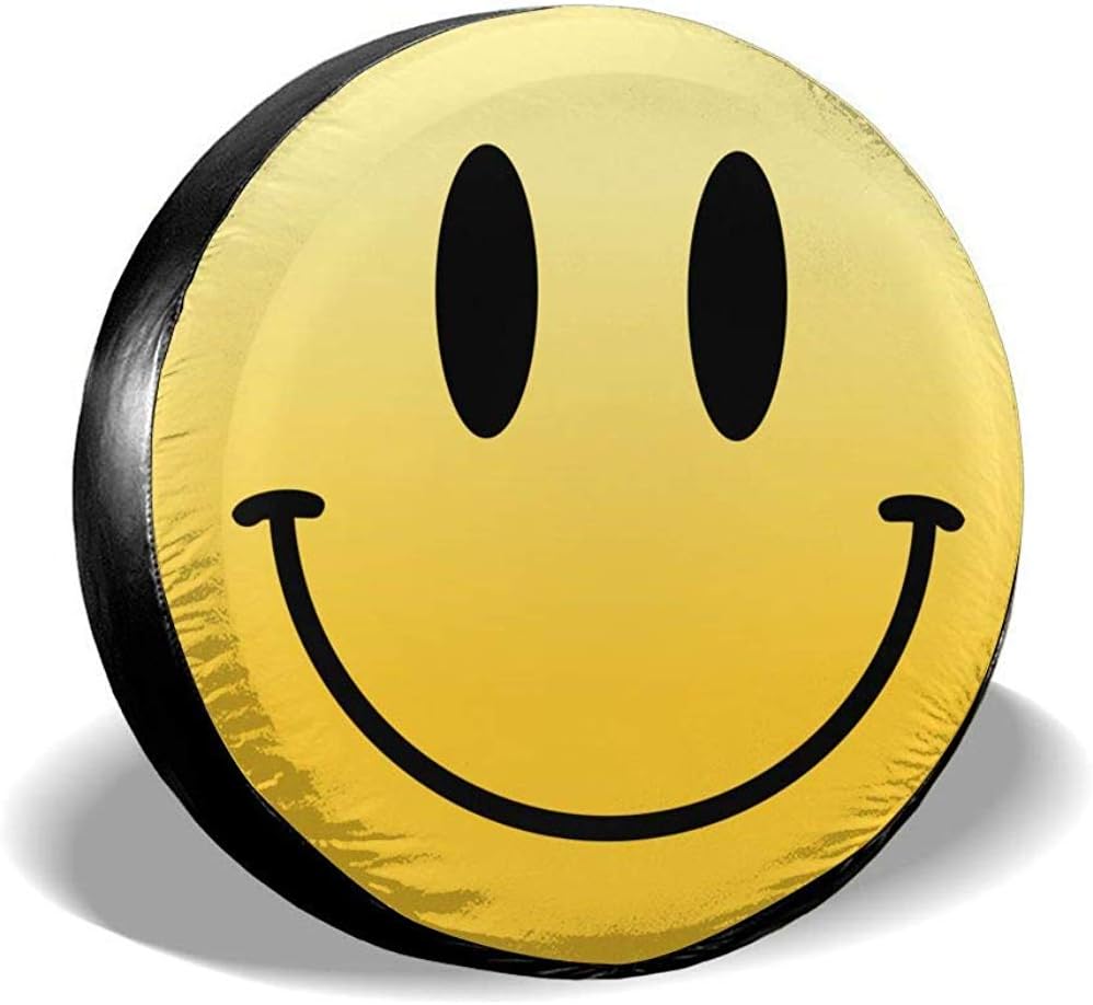 jingqi Polyester Wheel Protector Covers,Waterproof Spare Tire Cover,Universal Fit,A World Of Smiles Tyre Cover,Fit For Jeep,Trailer,Rv,Many Vehicle,Suv 14inches