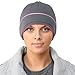 TrailHeads Women’s Winter Ponytail Beanie | Performance Running Hat | Reflective Power Beanie - Cold Smoke Grey/Silver
