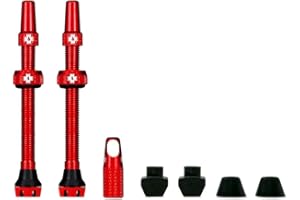 Muc-Off Tubeless Valves V2 – 44mm Red | 4X 7075 Aircraft-Grade Aluminium Presta Valves with Core Removal Tool | 44mm / 60mm / 80mm - 10 Anodised Color Options | Fits MTB, Gravel & Road