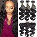 QTHAIR 12A Brazilian Body Wave Bundles with Frontal Closure(16 18 20+14,Natural Black)100% Unprocessed Brazilian Human Hair Bundles with Ear to Ear 13x4 Frontal with Baby Hair Brazilian Virgin Hair