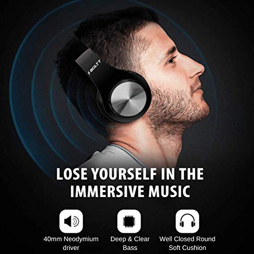 Fire-Boltt Blast 1000 Hi-Fi Stereo Over-Ear Bluetooth Headphones with Foldable Earmuffs, 20-Hours Playtime & Built-in Mi