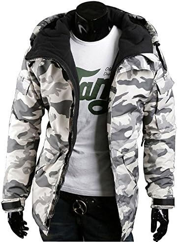 Spring Men's Hooded Camouflage Jacket Fashion Fleece Lightweight Coat Zipper Cotton