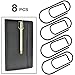 Freude Pen Holder Clip for Notebook Journals,8pcs/Pack(Black) Stainless Steel Detachable Pen Holder Fits Almost Any Pen Size