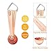 Measuring Spoons Copper - Separate Ring Bonus - Set of 6 for Dry and Liquid Ingredients - Stainless Steel Never Rust - Perfect for Baking, Cooking, Brewing, Godmorn