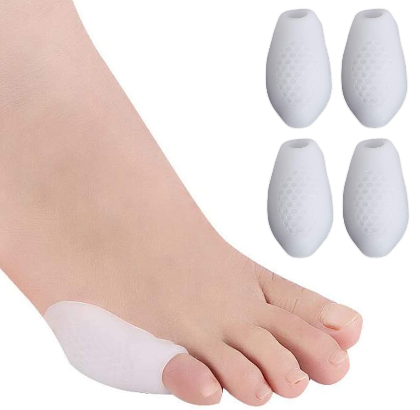 PEDIMEND Silicone Gel Little Toe Sleeves - Bunionette Pads (2PAIR - 4PCS) - Tailors Bunion Pain Relief - Helps to Relieve Pressure on Tailor's Bunion - Bunions Treatment - Unisex - Foot Care