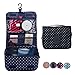 CalorMixs Hanging Toiletry Bag, Travel Organizer Cosmetic Wash Make Up Bag Case for Women Men Toiletry Kit Cosmetic Bag Travel Accessories, Navy Circle