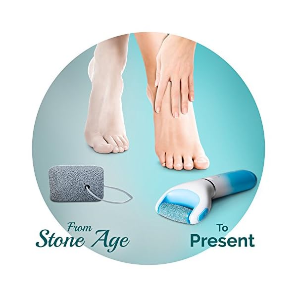 Scholl Velvet Smooth Electric Foot File with Exfoliating Refill, Blue