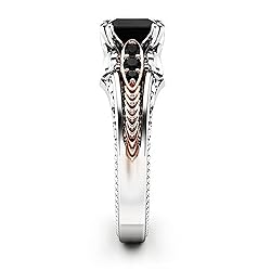 925 Sterling Silver Shiny Full Diamond Black