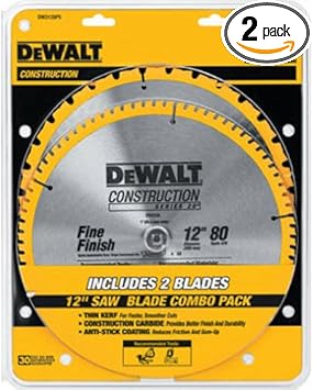 Dewalt 12 Inch Miter Saw Blade Crosscutting Tungsten Carbide 80 Tooth 2 Pack Dw3128p5 Circular Saw Blades Amazon Com
