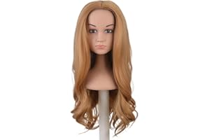 SiYi Little girl brown wavy curly wig middle part bangs role play blonde wig festival and party play wig…