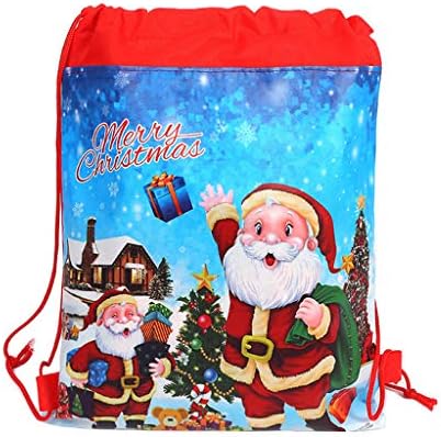 Backpack Merry Christmas Santa Claus Theme Drawstring Gifts Bags Kids Schoolbag Party Surprise Gift