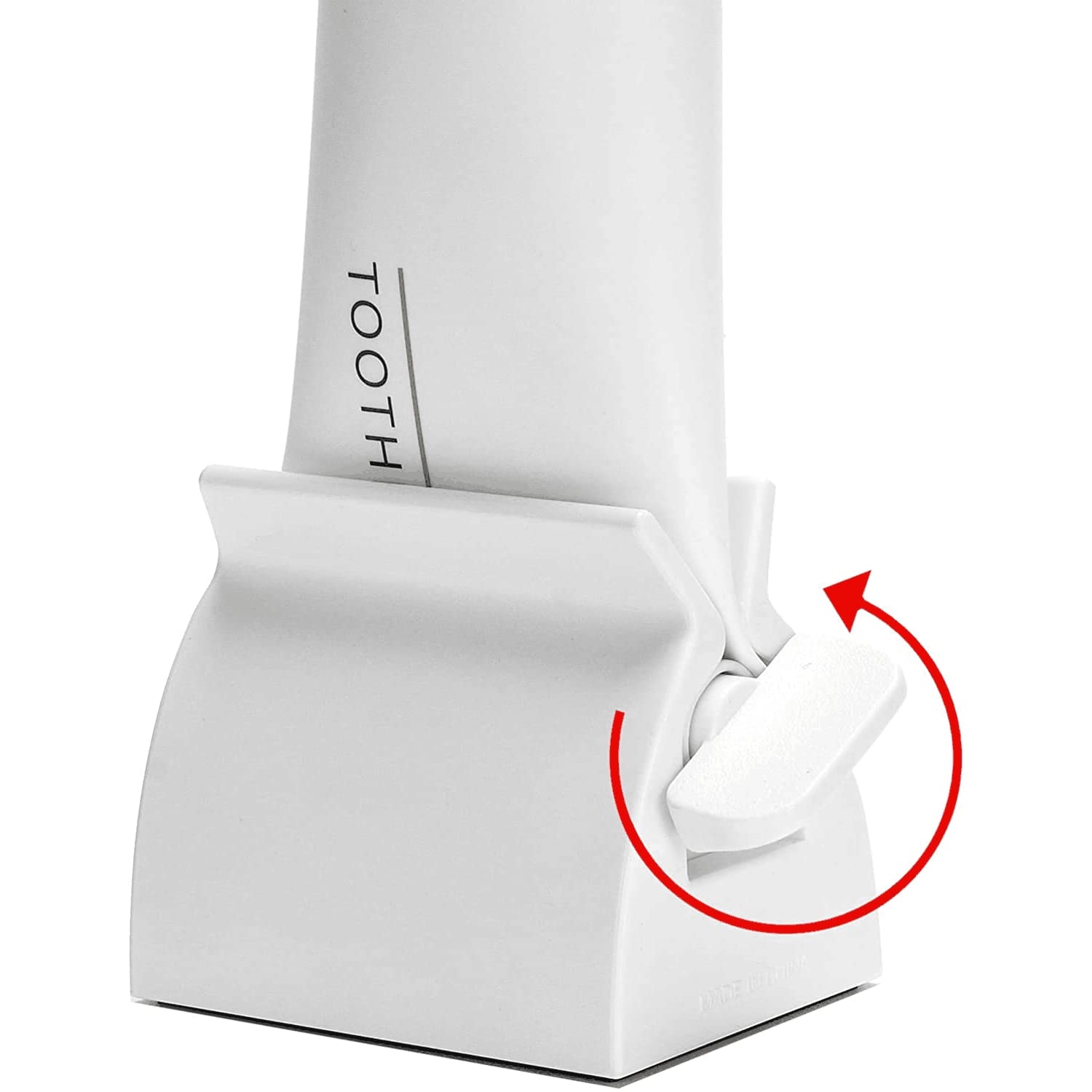2pcs-Rolling Tube Toothpaste Squeezer Toothpaste Seat Holder Stand for Bathroom Accessories （White）