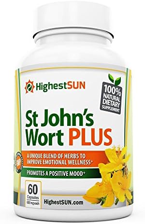 St Johns Wort PLUS Mood Enhancing Herbal Blend incl. L-Phenylalanine, Ginkgo biloba, St. John's Wort Extract - Mood Booster Supplement - Promotes Positivity