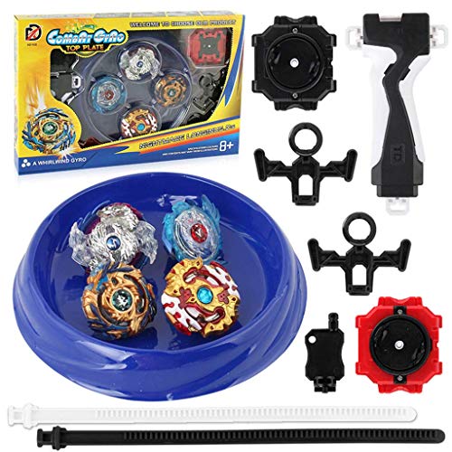 Battling Top Burst Battle Gyro Evolution Fusion Metal Master Rapidity Fight with 4D Launcher Grip Set Battling Top (Yellow)