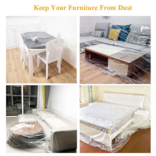 AITREASURE 10ft × 20ft Greenhouse Film 6.3 mil Garden Clear Polyethylene Plastic Covers 160 GSM for Greenhouse Plants Windproof Frost& Dust Proof (one Pack)