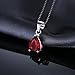 JewelryPalace Gemstones Birthstone Necklace For Women 925 Sterling Silver Solitaire Pendant Necklace For Girls 2.2ct Natural Garnet Necklace Chain Box 18 Inches Pear Cut