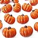 Fancy & Decorative {20mm w/ 1 Back Hole} 20 Pack of Medium Size "Popper Shank" Sewing & Craft Buttons Made of Acrylic Resin w/ Round 3D Pumpkin Halloween Fall Harvest Design {Orange & Brown Colors}