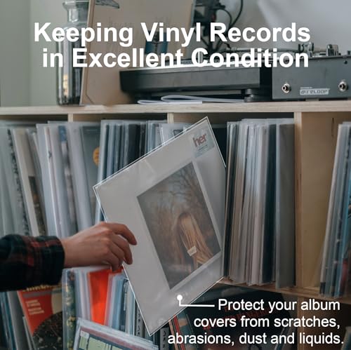 GPXIIZ Vinyl Sleeves Outer 12 Inch | 50x Crystal Clear Record Sleeves | 3 Mil Thick | Acid-Free & High-Density Polypropylene | Plastic Protective Vinyl Album Covers for 12" Single Double Albums & LPs