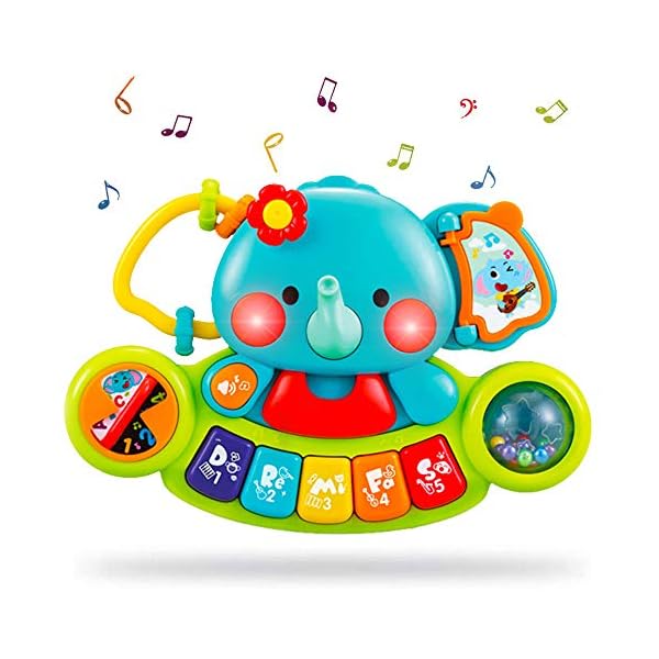 Baby-Musical-Toy-6-Months-Toddler-Piano-Keyboard-Toys-Educational-Learning-Toy-Music-Activity-Center-Flashing-Lights-Sounds-Elephant-Musical-Toys-for-6-Months-Baby-Girls-Boys-Infants-Kids Baby Musical Toy 6+ Months - Toddler Piano Keyboard Toys Educational Learning Toy Music Activity Center Flashing Lights…