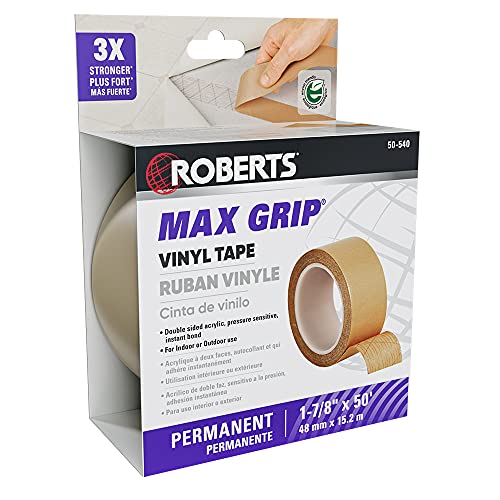 ROBERTS 50540 DoubleSided Acrylic Adhesive Strip for Vinyl, 17/8Inch X 50 Feet Pricepulse