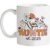 Fatbaby Auntie Est.2025 Coffee Mug for New Aunt,Pregnancy Announcement Gifts For First Time Auntie, Mothers Day Christmas Baby Shower Gifts For Aunt To Be Tea Cup 11OZ