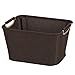 Household Essentials 600 Small Tapered Fabric Storage Bin with Wood Handles | Coffee Linen,Brown
