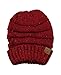 NYFASHION101 Oversized Baggy Slouchy Thick Winter Beanie Hat, Confetti Burgundy