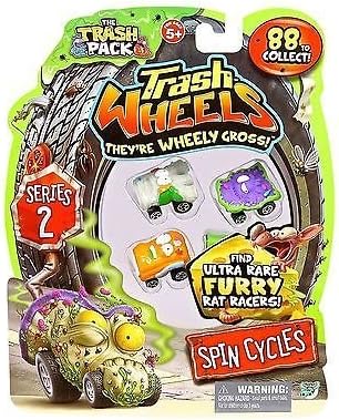 Trash Pack Series 2 Trash Wheels Spin Cycles Vechicles 4-pack