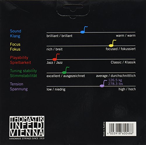 Thomastik-Infeld 3885 Spirocore, Double Bass Strings, Complete Set, 3/4 Size, Orchestral Tuning