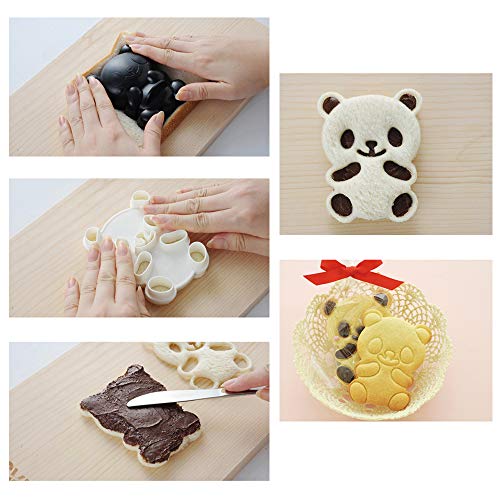 DIY Picnic Kitchen Panda Mold Rice Mold Onigiri Shaper Dry Roasted Seaweed Cutter Set 4 in 1 Bento Accessories - Thumbnail 3