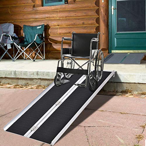Goplus® MultiFold Aluminum 5' NonSkid Wheelchair Ramp Mobility