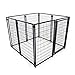 ALEKO Steel Dog Kennel Playpen | Indoor Outdoor Pen for Small/Medium/Large Puppy/Dog | 5'x5'x4' Large Galvanized Steel Kennel| Anti-Rust | Portable Travel Pet Kennel |(Black DK5X5X4SQ)