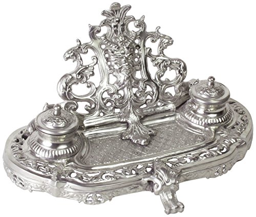 Decorative Double Inkwell - Color: Silver (750457516851)