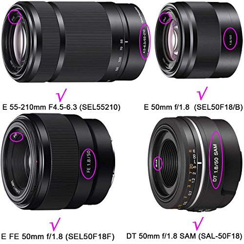 49mm Snap-on Lens Cap Cover with Keeper for Sony E-Mount FE 50mm f/1.8,E 55-210mm f/4.5-6.3 Lens,E 35mm f/1.8,E 20mm f/2.8 Lens for Sony Alpha a6500 a6400 a6300 a6000,ULBTER Center Pinch Lens Cover