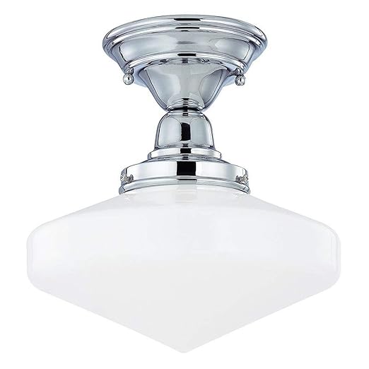 10 Inch Semi Flushmount Vintage Schoolhouse Style Ceiling Light