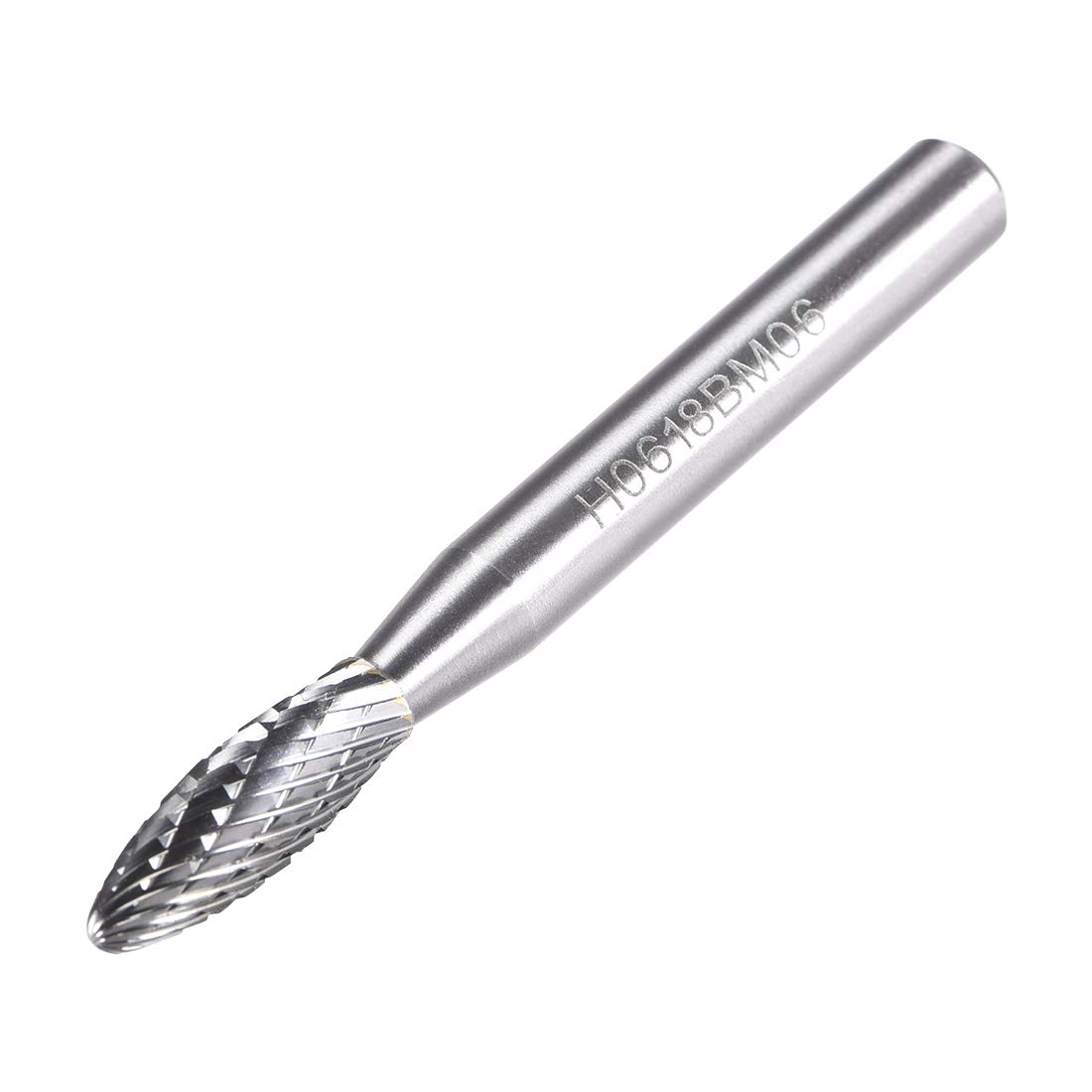 sourcing map Tungsten Carbide Rotary Files 1/4" Shank, Double Cut Flame Shape Rotary Tool 6mm Dia, for Die Grinder Drill Bit Wood Soft Metal Carving Polishing Model Engineering