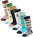 Toddler Boy Non Skid Socks Knee High Cotton with Grips, Baby Boys Anti-skid Socks (12-36 Months, 6 Pairs)