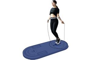 LERYG 8/20/30mm Jump Rope Mat Fitness Exercise Mat Durable, Non-Slip, Workout Mats with Jump Rope & Carrying Bag for Home Gym Flooring (55"x 24")