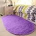 YJ.GWL Oval Fluffy Area Rugs for Bedroom and Living Room Shaggy Cute Plush Nursery Carpet for Kids Baby Girls Bedroom and Dorm Fuzzy Home Decor Carpet 2.6' X 5.3' Purple